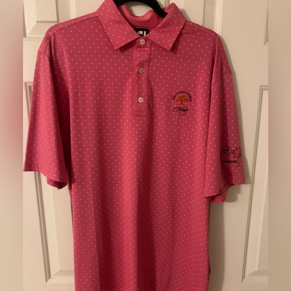 Mens FootJoy FJ Kiawah Island Course Pink Golf Size Large, BUT FITS LIKE AN XL